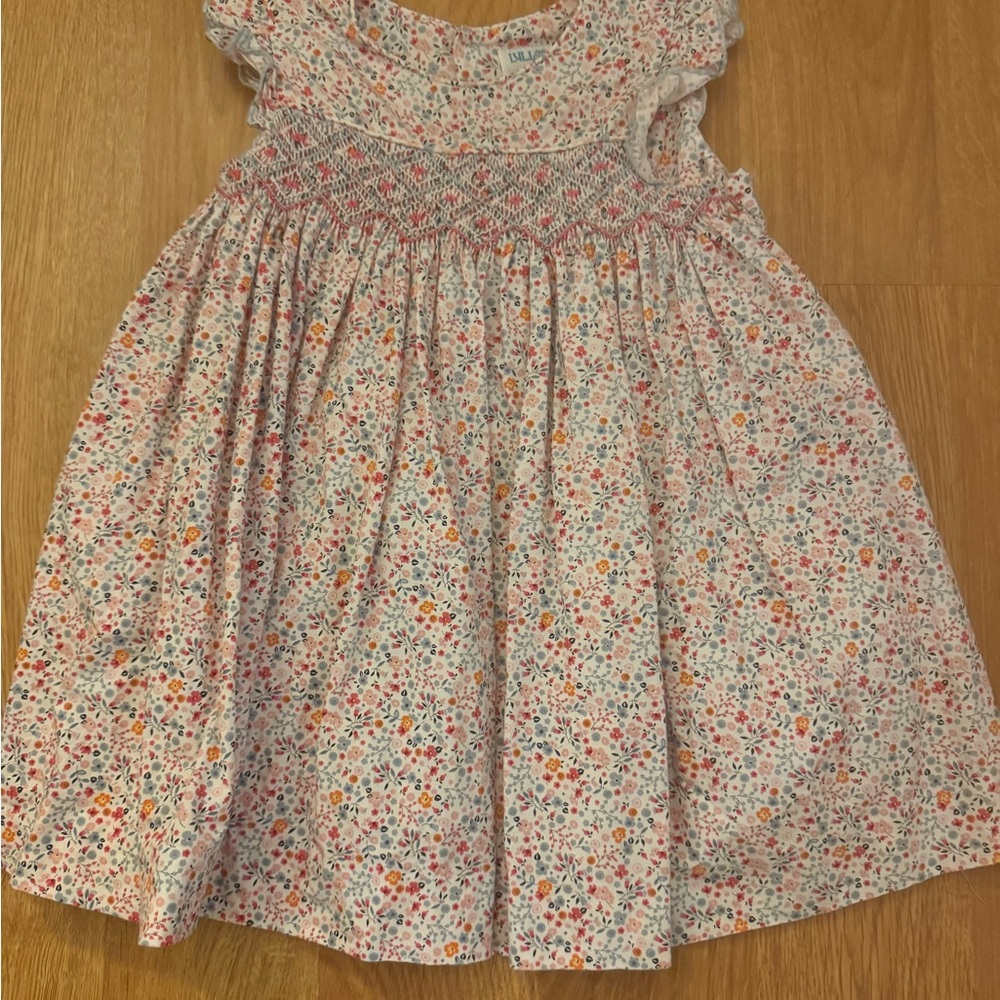 Luli & Me Pink and Blue Ruffled Tiered Sundress